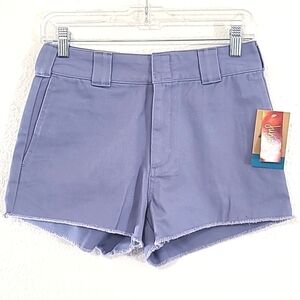 *NWT* DICKIES Juniors High Rise Frayed Work Short Blue, size 3/26